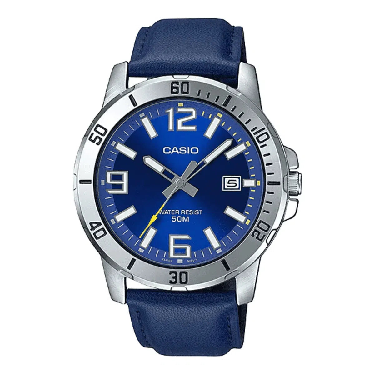 Casio MTP-VD01L-2BVUDF Blue Leather Watch for Men-Watch Portal Philippines