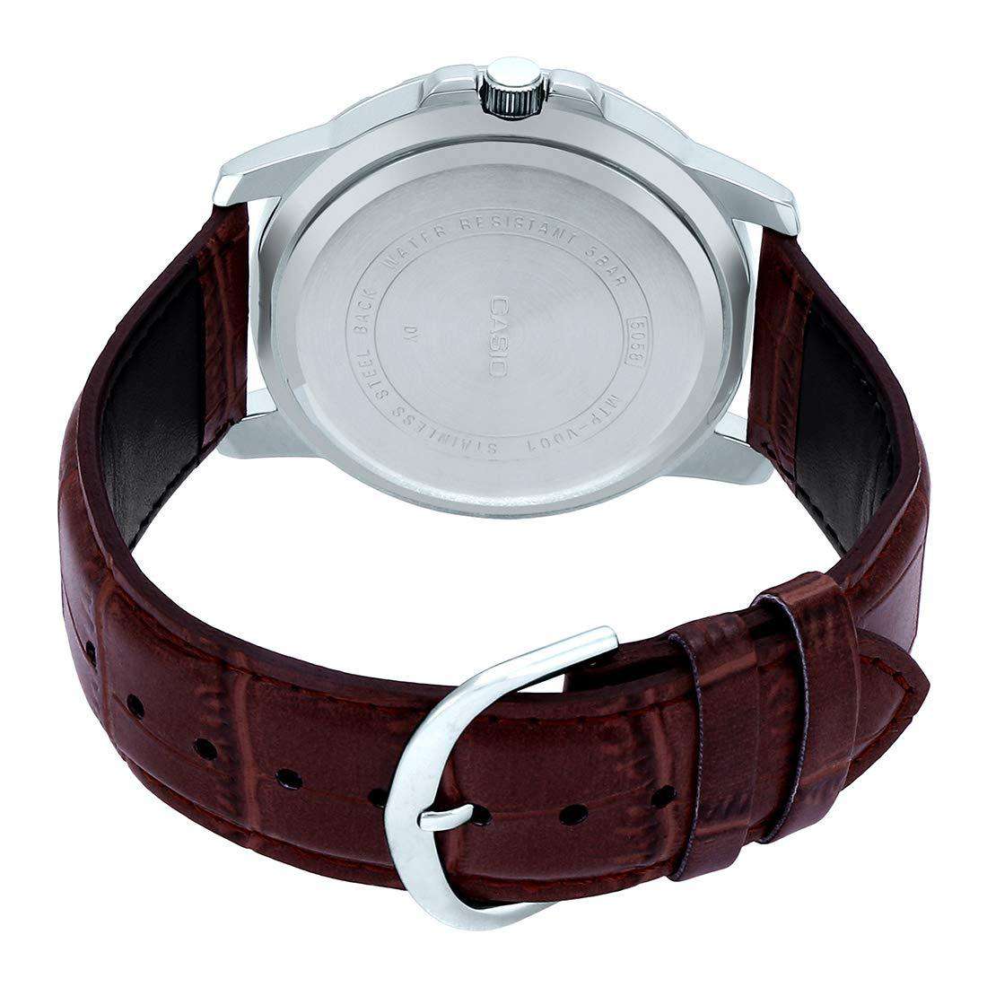 Casio MTP-VD01L-7BVUDF Brown Leather Strap Watch for Men-Watch Portal Philippines