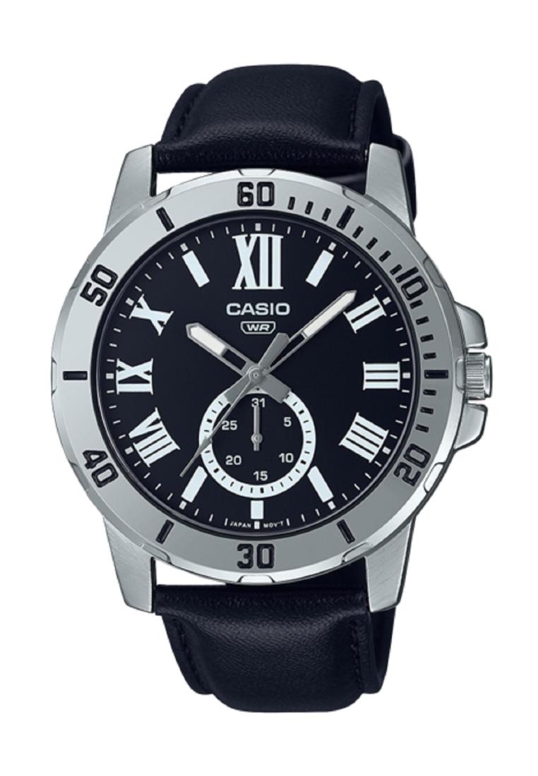 Casio MTP-VD200L-1B Analog Leather Strap Watch For Men-Watch Portal Philippines