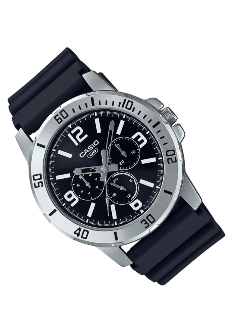 Casio MTP-VD300-1B Analog Rubber Strap Watch For Men-Watch Portal Philippines