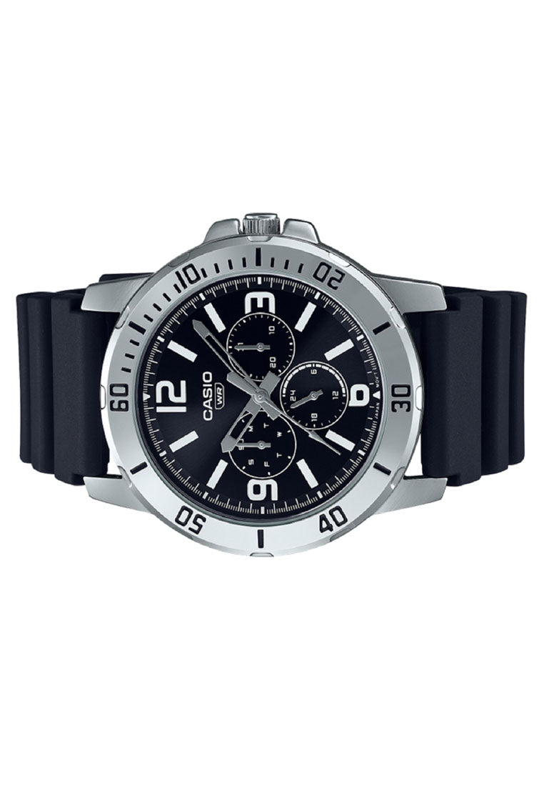Casio MTP-VD300-1B Analog Rubber Strap Watch For Men-Watch Portal Philippines