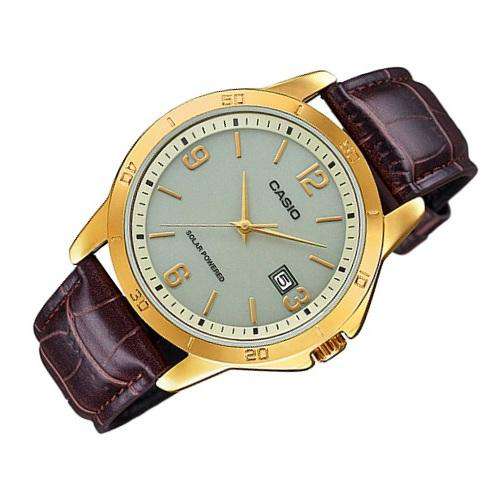 Casio MTP-VS02GL-9ADF Brown Leather Strap Watch for Men-Watch Portal Philippines