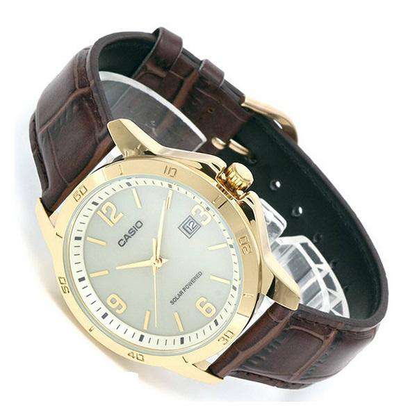 Casio MTP-VS02GL-9ADF Brown Leather Strap Watch for Men-Watch Portal Philippines