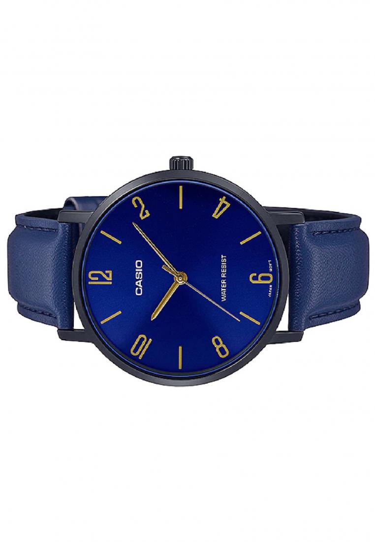 Casio MTP-VT01BL-2B Analog Leather Strap Watch For Men-Watch Portal Philippines