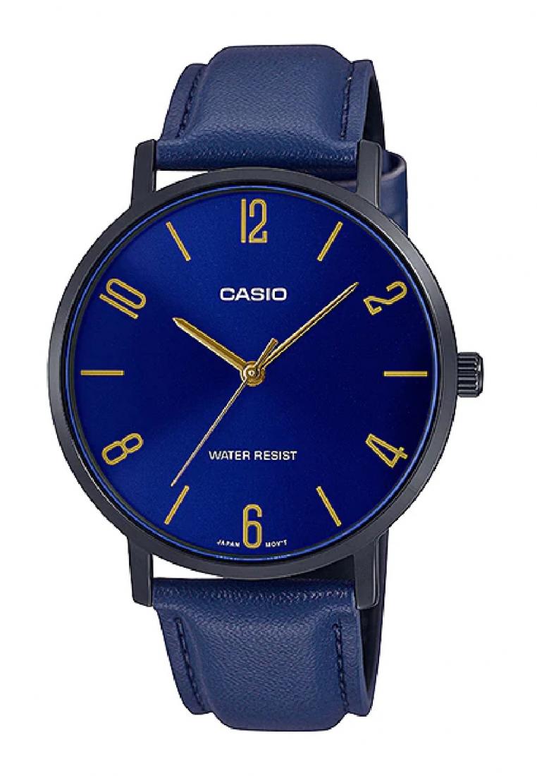 Casio MTP-VT01BL-2B Analog Leather Strap Watch For Men-Watch Portal Philippines