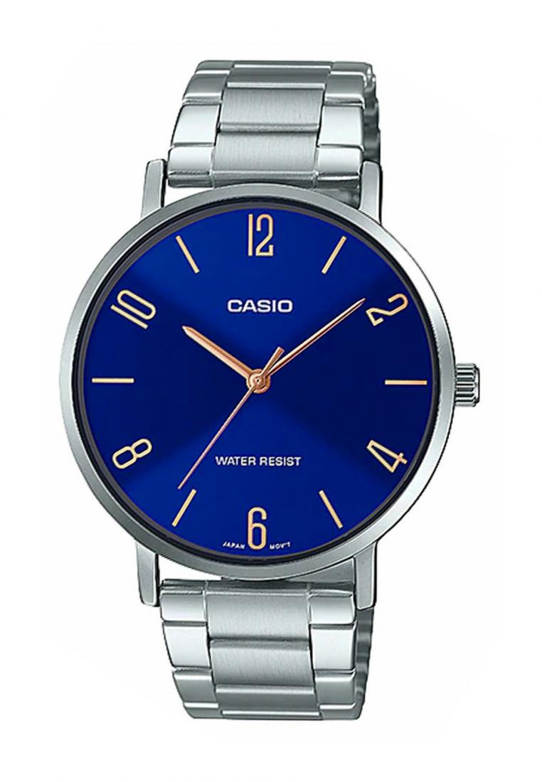 Casio MTP-VT01D-2B2 Analog Stainless Steel Strap Watch For Men-Watch Portal Philippines