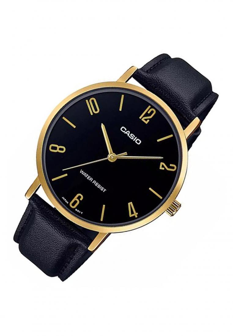 Casio MTP-VT01GL-1B2 Analog Leather Strap Watch For Men-Watch Portal Philippines
