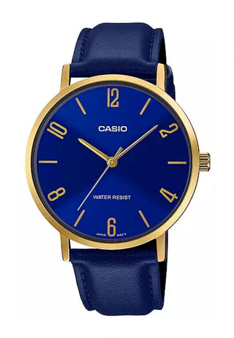 Casio MTP-VT01GL-2B2 Analog Leather Strap Watch For Men-Watch Portal Philippines