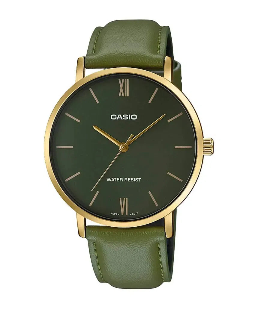 Casio MTP-VT01GL-3B Analog Leather Strap Watch For Men-Watch Portal Philippines