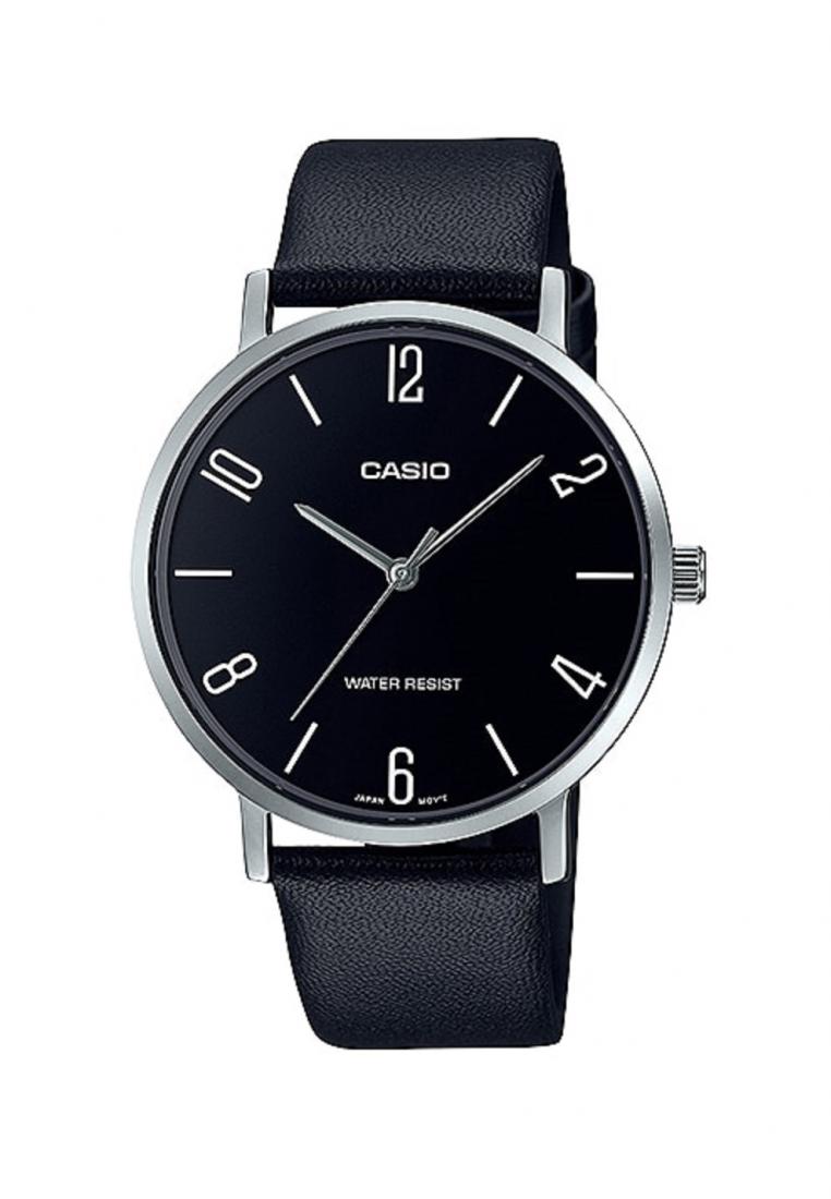 Casio MTP-VT01L-1B2 Analog Leather Strap Watch For Men-Watch Portal Philippines