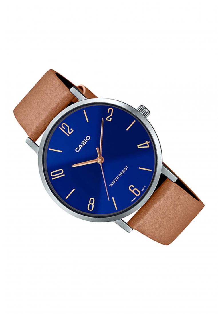 Casio MTP-VT01L-2B2 Analog Leather Strap Watch For Men-Watch Portal Philippines