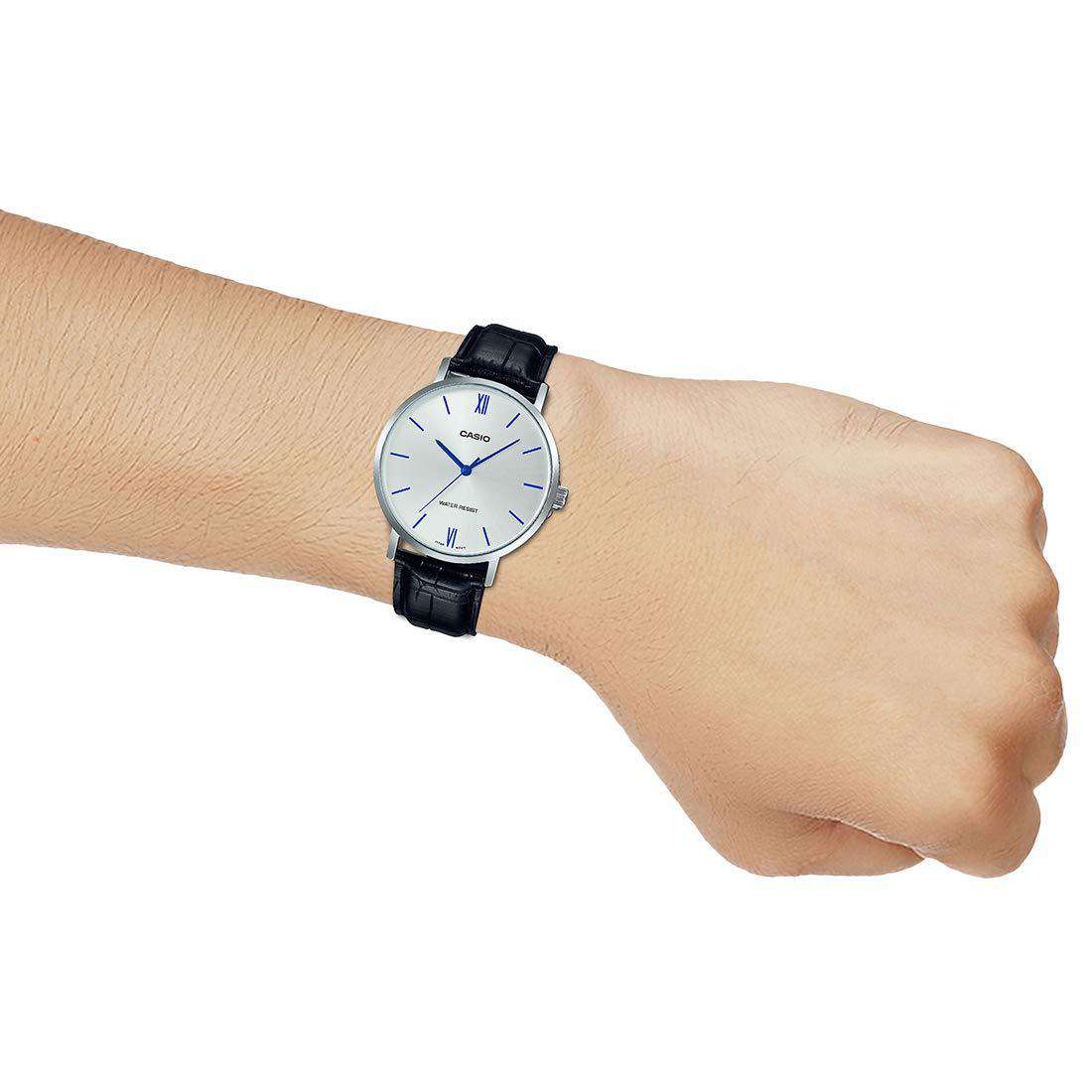 Casio MTP-VT01L-7B1UDF Black Leather Watch for Men-Watch Portal Philippines