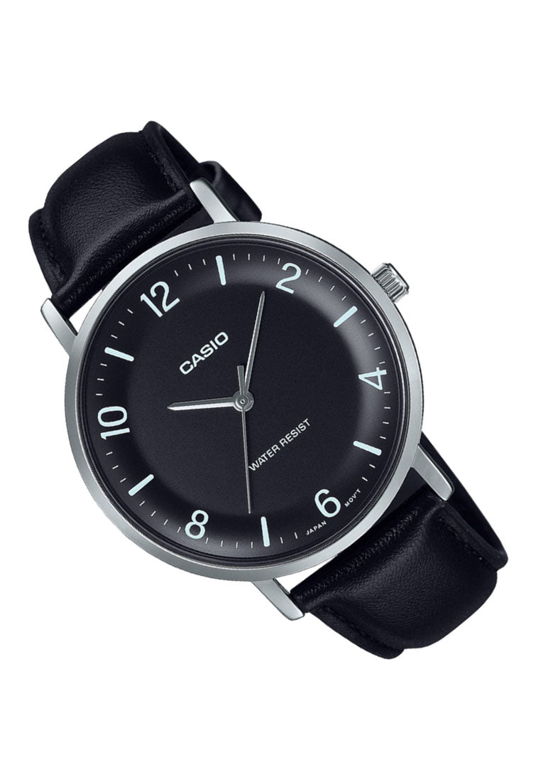 Casio MTP-VT03L-1B Analog Leather Band Watch For Men-Watch Portal Philippines