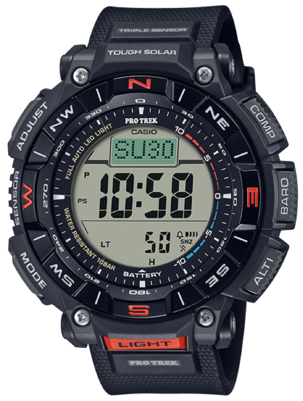 Casio Pro Trek PRG-340-1DR Digital Rubber Strap Watch For Men-Watch Portal Philippines