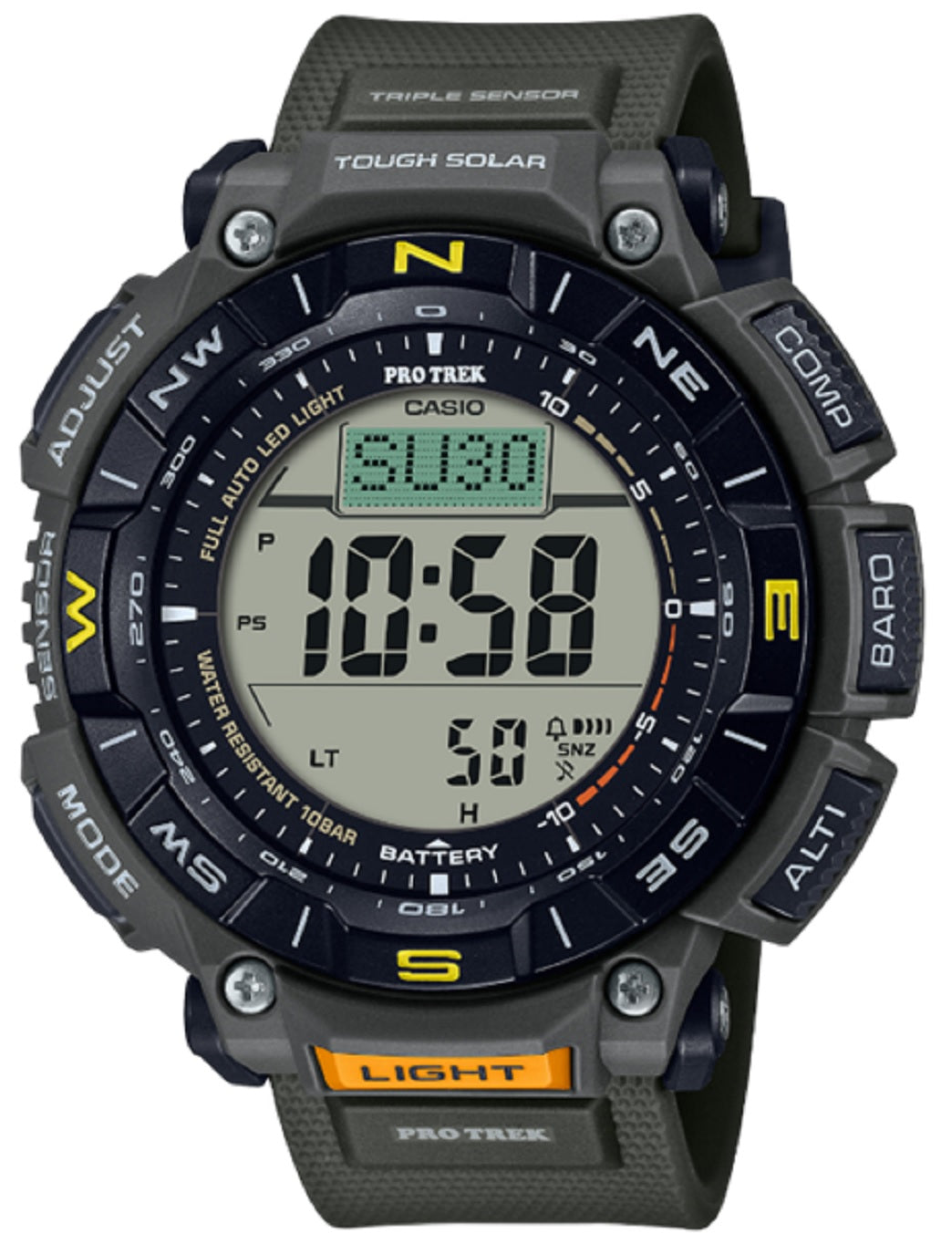 Casio Pro Trek PRG-340-3DR Digital Rubber Strap Watch For Men-Watch Portal Philippines
