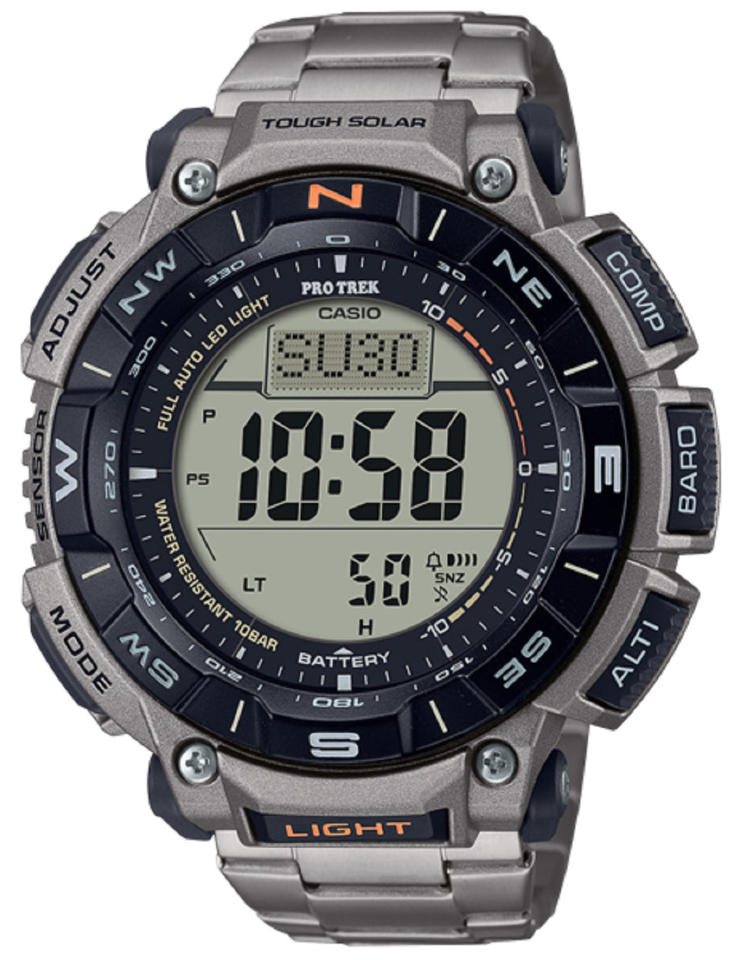 Casio Pro Trek PRG-340T-7DR Digital Stainless Steel Strap Watch For Men-Watch Portal Philippines