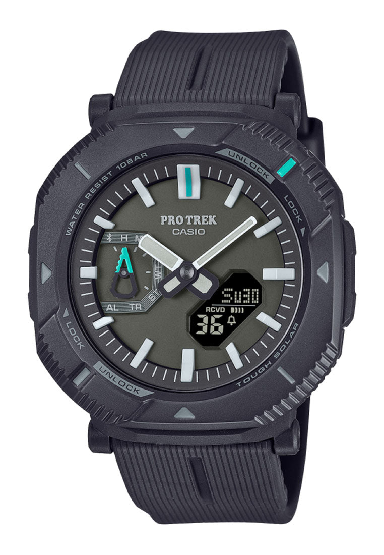 Casio Pro Trek PRJ-B001-1DR Digital Analog Rubber Strap Watch for Men-Watch Portal Philippines