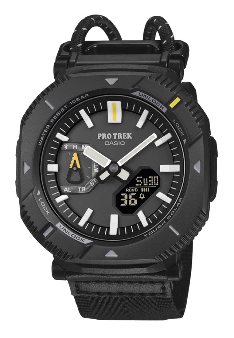 Casio Pro Trek PRJ-B001B-1DR Digital Analog Rubber Strap Solar Watch for Men-Watch Portal Philippines