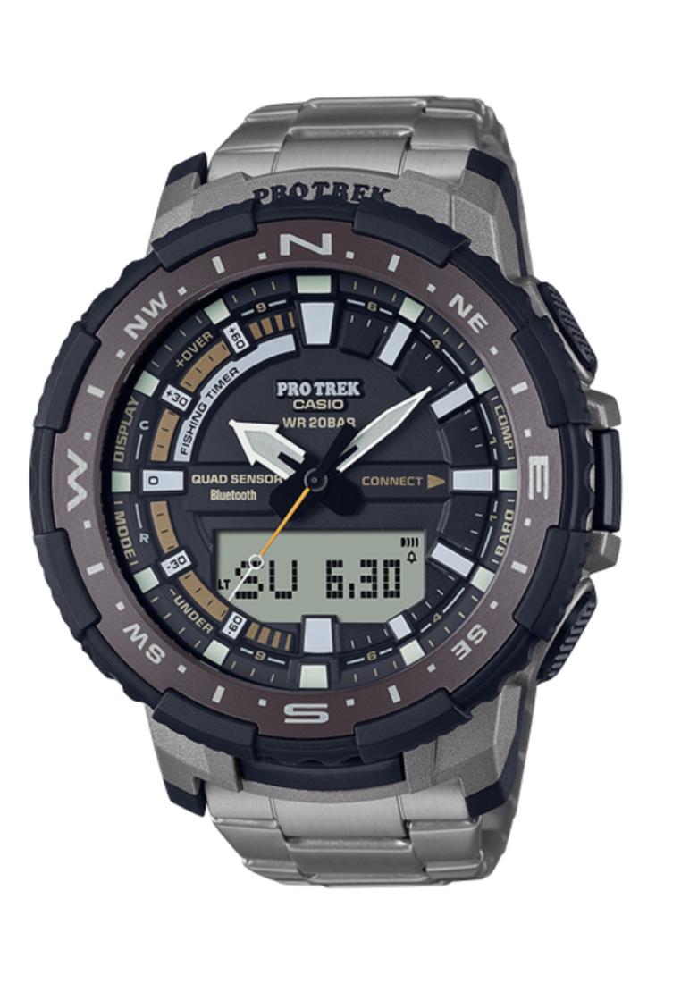 Casio Pro Trek PRT-B70T-7DR Bluetooth Digital Analog Smart Watch For Men-Watch Portal Philippines