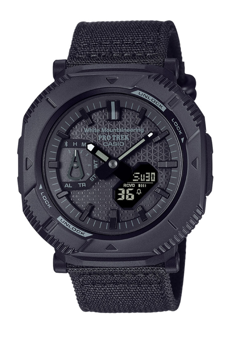 Casio Protek PRJ-B001WM-1DR Digital Analog Nylon Strap Solar Watch for Men-Watch Portal Philippines