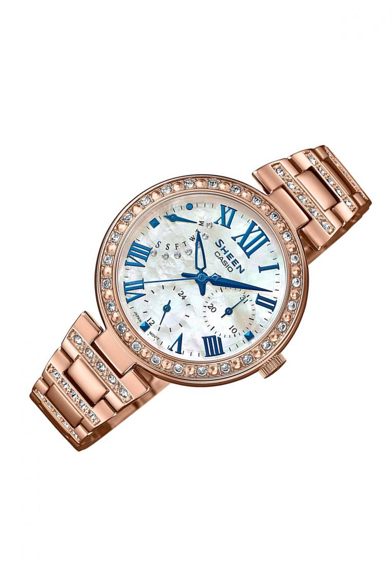 Casio Sheen SHE-3043BPG-7A Chronograph Stainless Steel Strap Watch For Women-Watch Portal Philippines