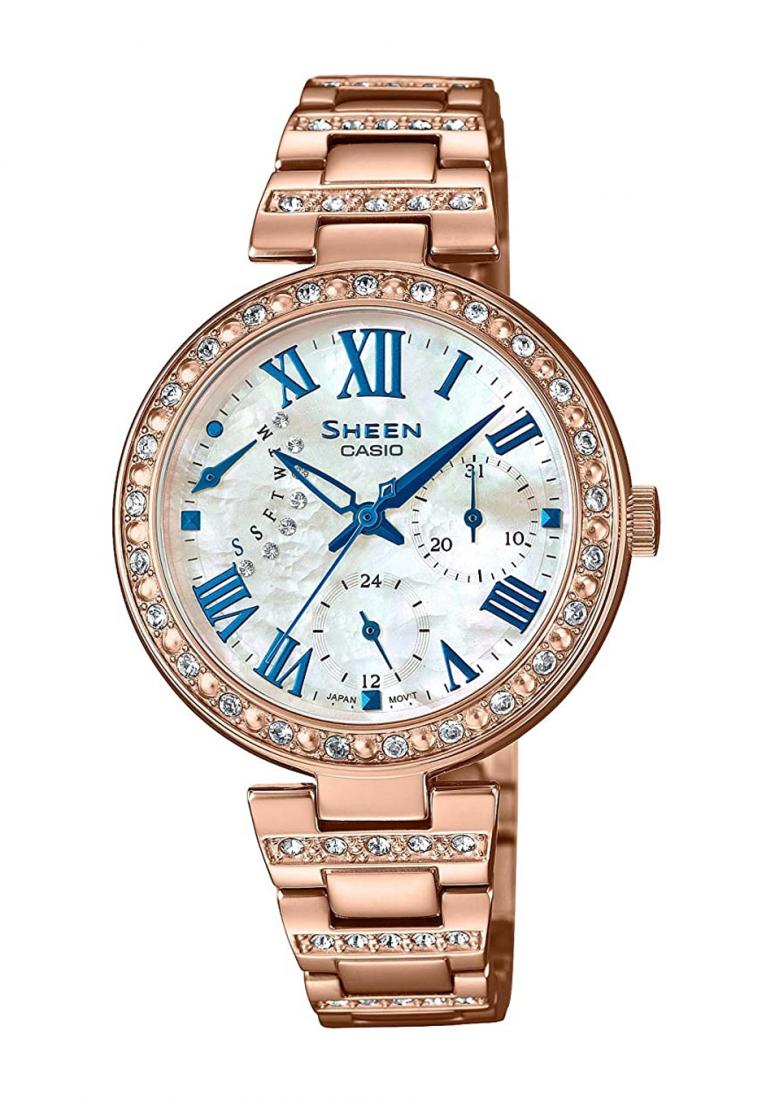 Casio Sheen SHE-3043BPG-7A Chronograph Stainless Steel Strap Watch For Women-Watch Portal Philippines
