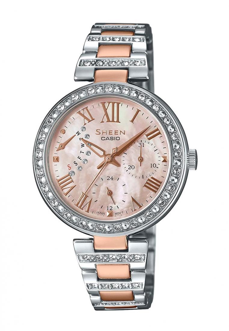 Casio Sheen SHE-3043BSG-9A Analog Stainless Steel Strap Watch For Women-Watch Portal Philippines