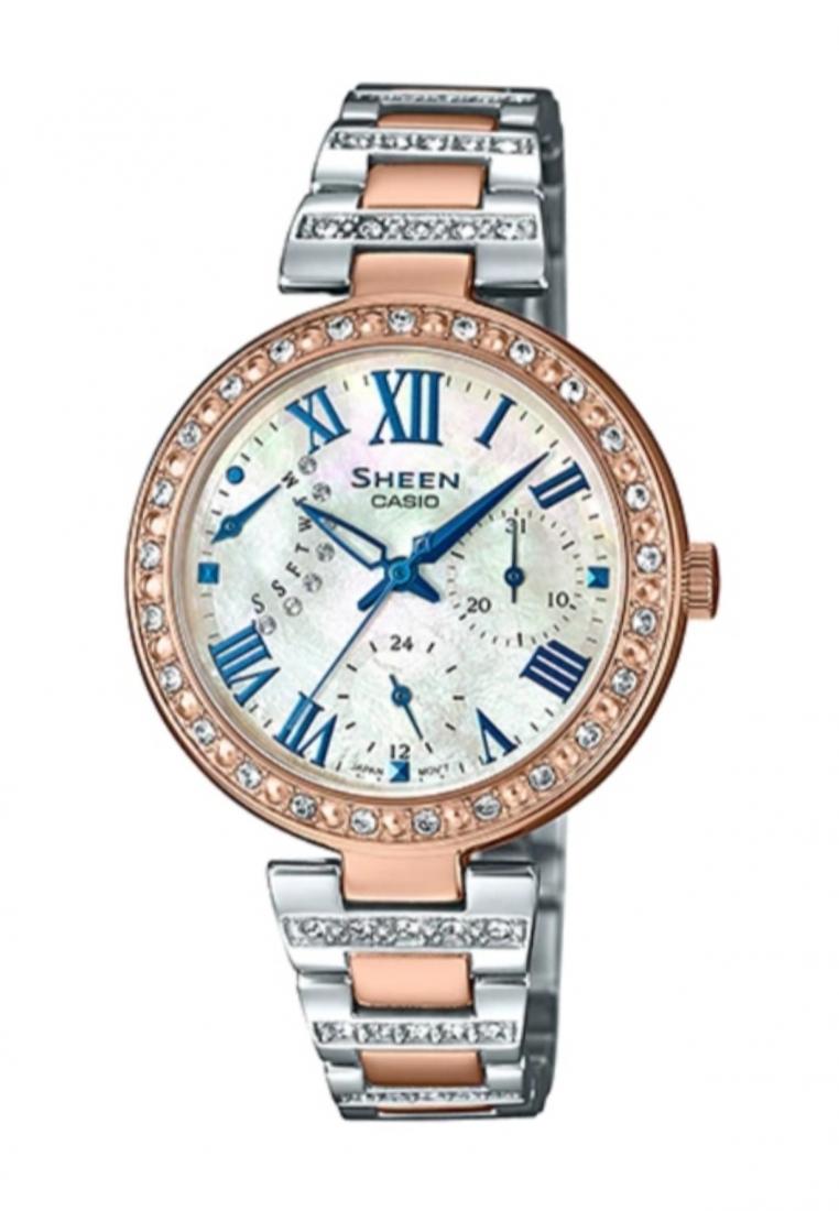 Casio Sheen SHE-3043SPG-7A Analog Stainless Steel Strap Watch For Women-Watch Portal Philippines