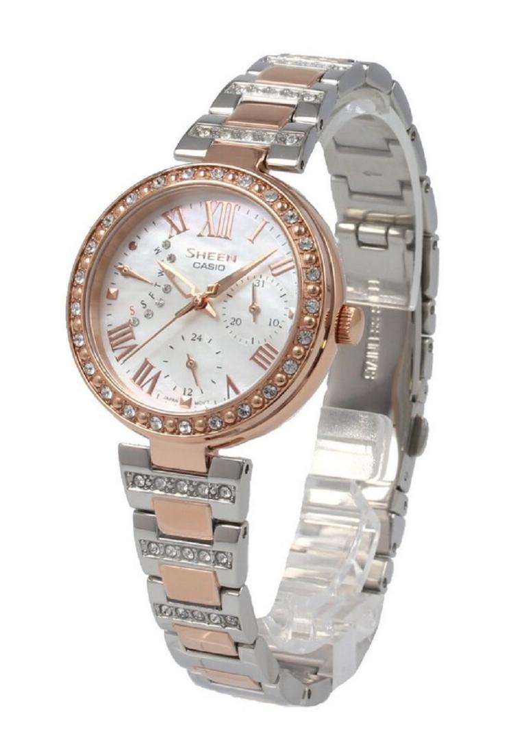 Casio Sheen SHE-3043SPG-7B Analog Stainless Steel Strap Watch For Women-Watch Portal Philippines
