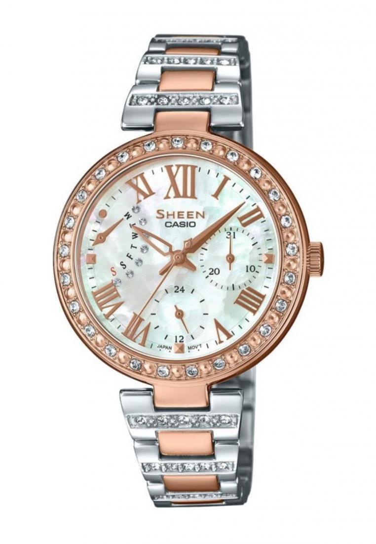 Casio Sheen SHE-3043SPG-7B Analog Stainless Steel Strap Watch For Women-Watch Portal Philippines
