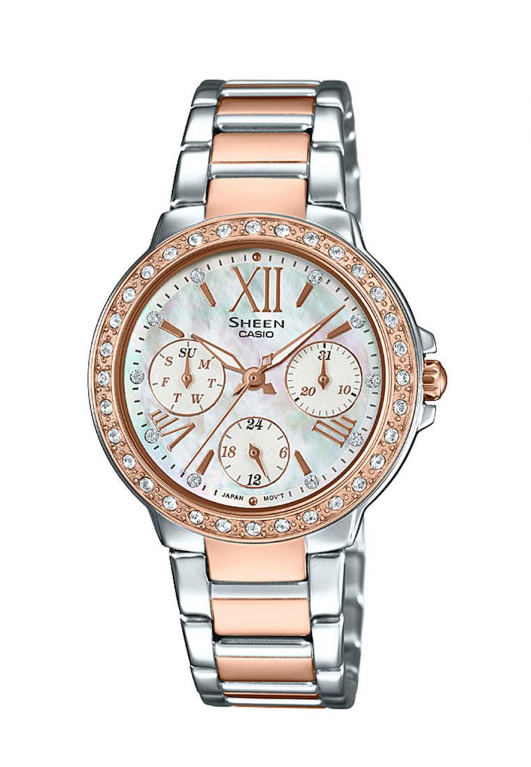 Casio Sheen SHE-3052SPG-7A Chronograph Stainless Steel Strap Watch For Women-Watch Portal Philippines