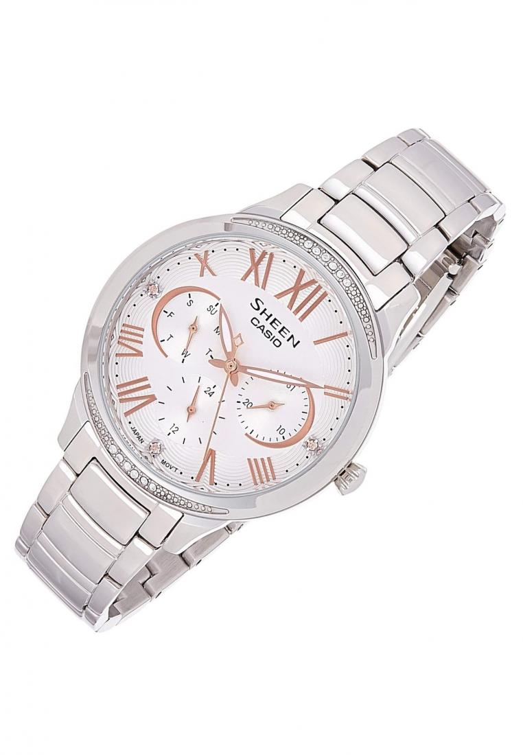 Casio Sheen SHE-3058D-7A Analog Stainless Steel Strap Watch For Women-Watch Portal Philippines