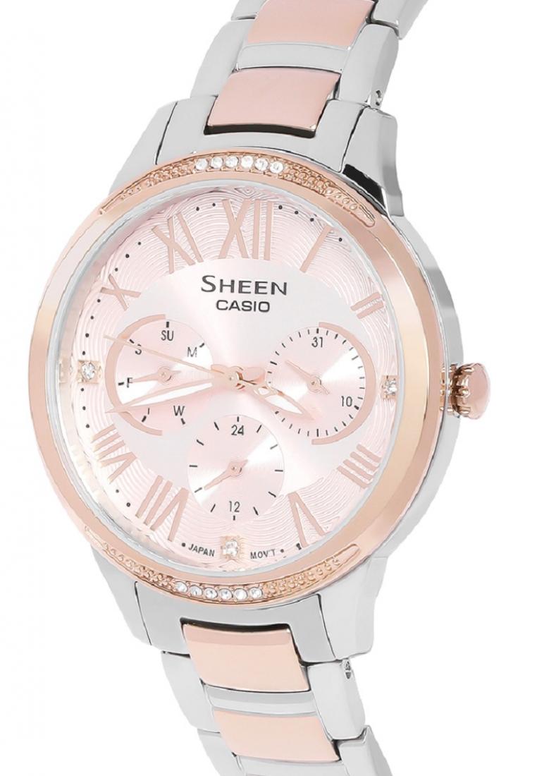 Casio Sheen SHE-3058SPG-4A Multi-Hand Analog Stainless Steel Strap Watch For Women-Watch Portal Philippines
