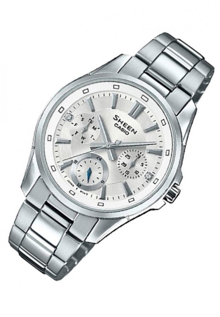 Casio Sheen SHE-3060D-7A Analog Stainless Steel Strap Watch For Women-Watch Portal Philippines