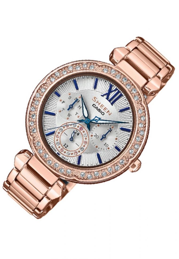 Casio Sheen SHE-3061PG-7B Analog Stainless Steel Strap Watch For Women-Watch Portal Philippines