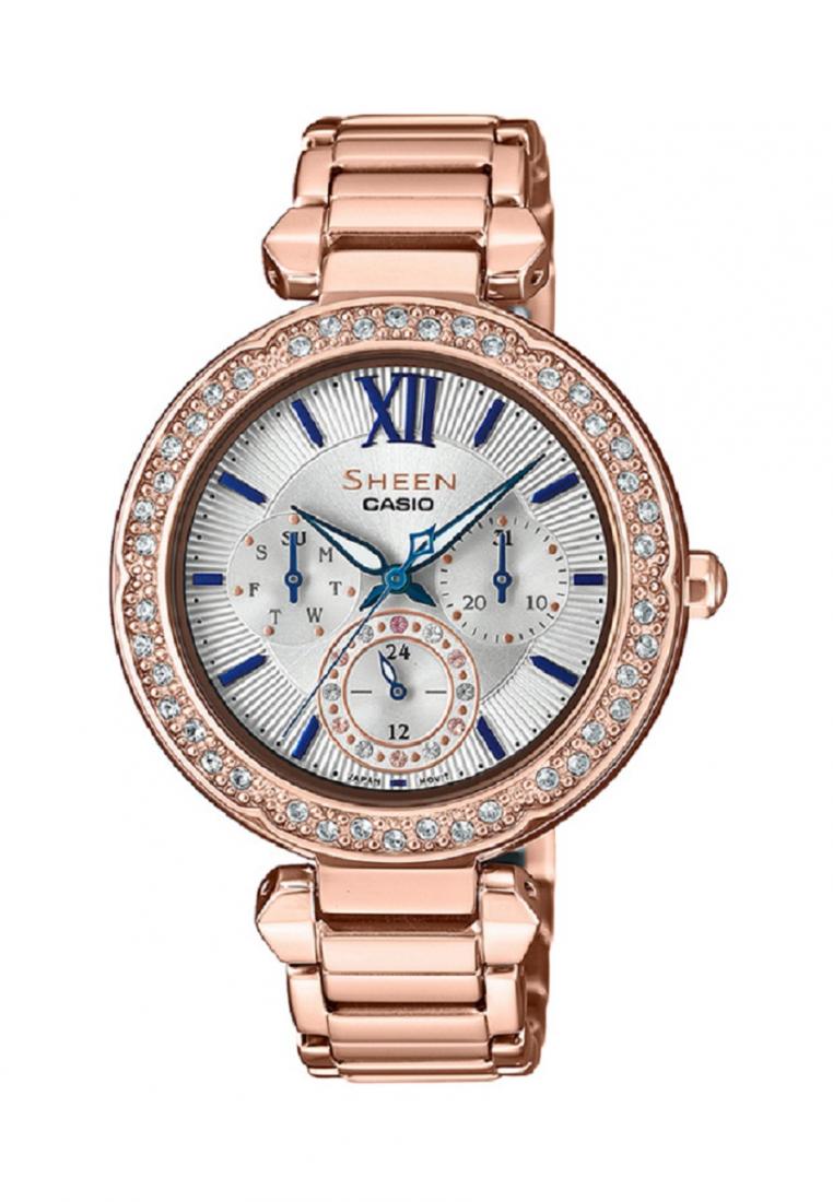Casio Sheen SHE-3061PG-7B Analog Stainless Steel Strap Watch For Women-Watch Portal Philippines