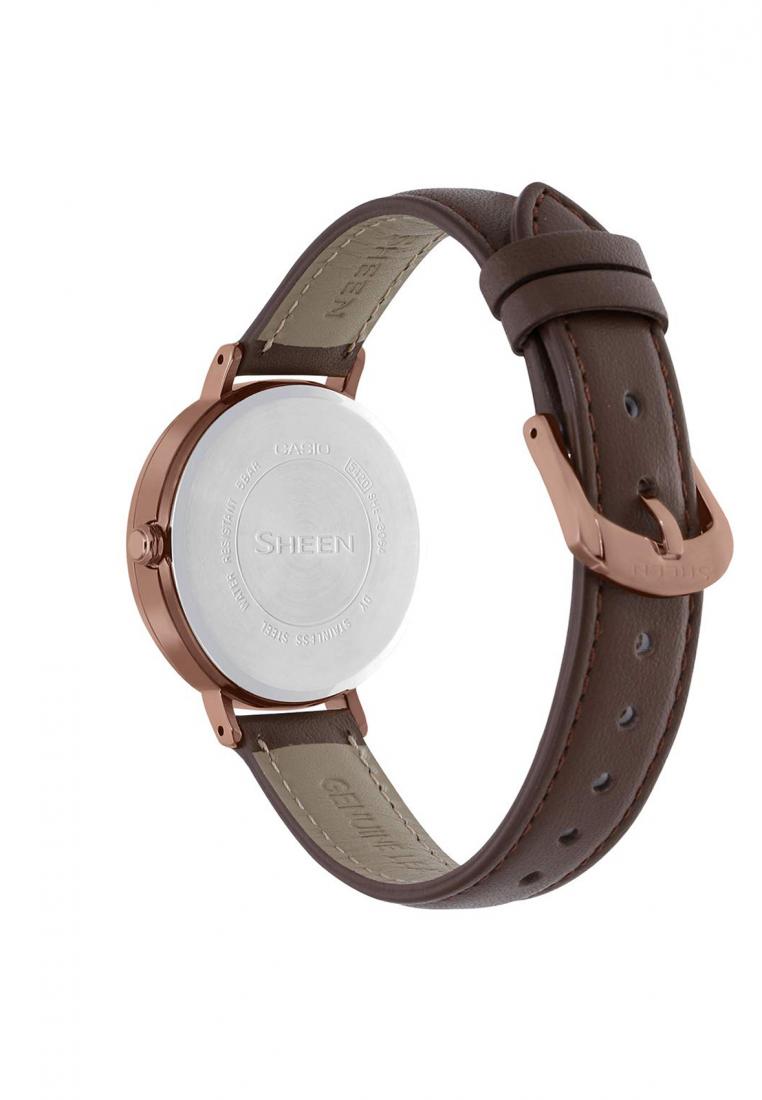 Casio Sheen SHE-3064PGL-5A Analog Leather Strap Watch For Women-Watch Portal Philippines