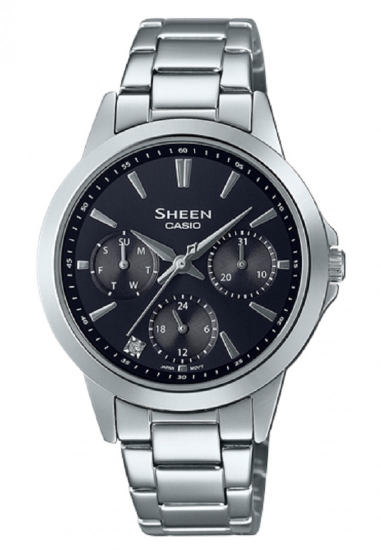 Casio Sheen SHE-3516D-1A Analog Stainless Steel Strap Watch For Women-Watch Portal Philippines