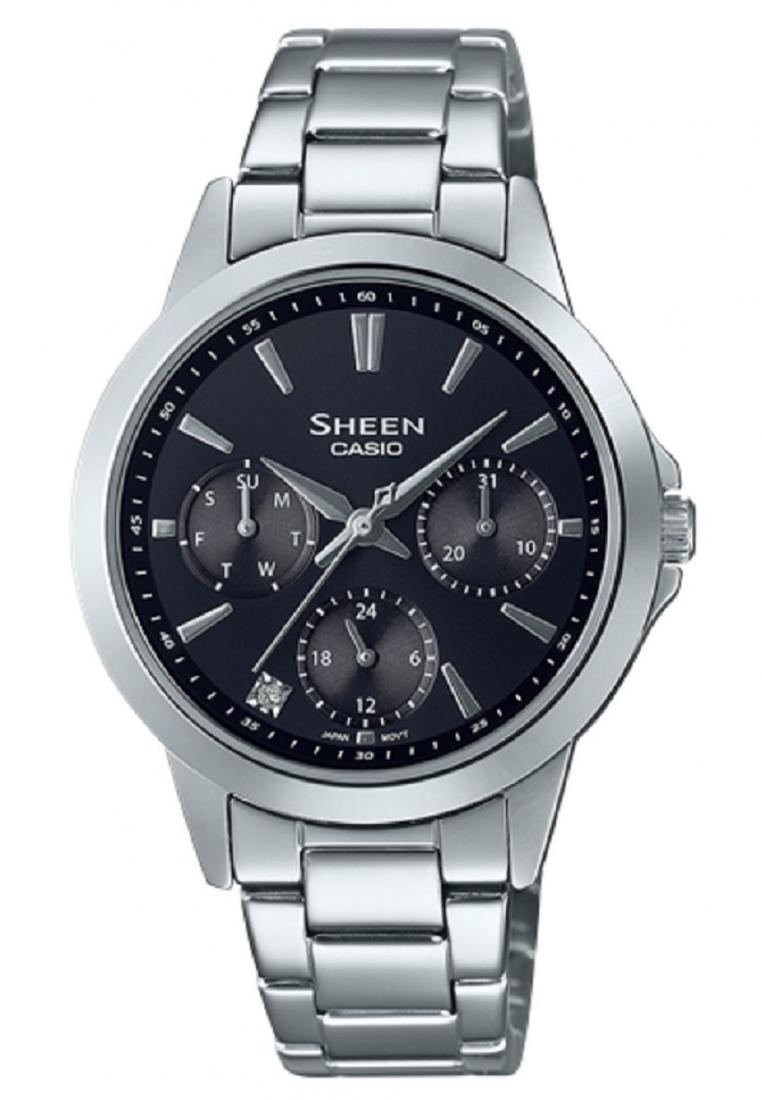 Casio Sheen SHE-3516D-1A Analog Stainless Steel Strap Watch For Women-Watch Portal Philippines