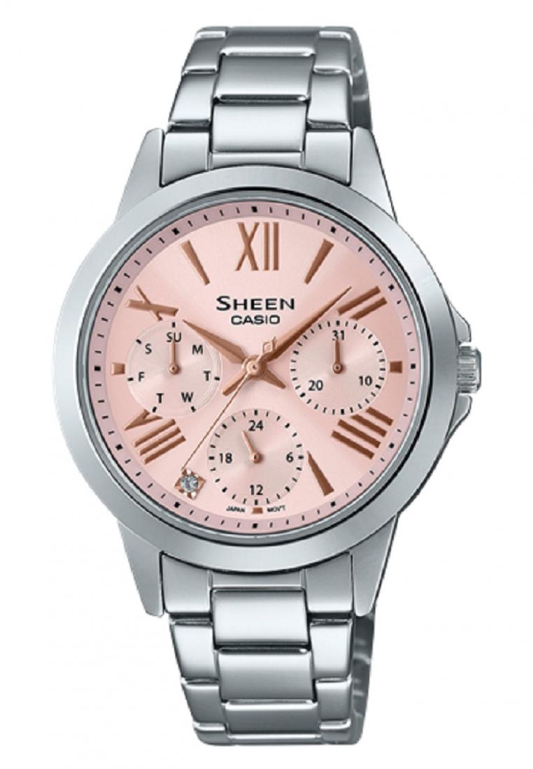 Casio Sheen SHE-3516D-4A Chronograph Stainless Steel Strap For Women-Watch Portal Philippines