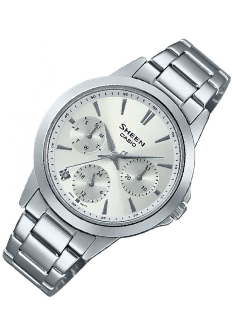 Casio Sheen SHE-3516D-7A Analog Stainless Steel Strap Watch For Women-Watch Portal Philippines