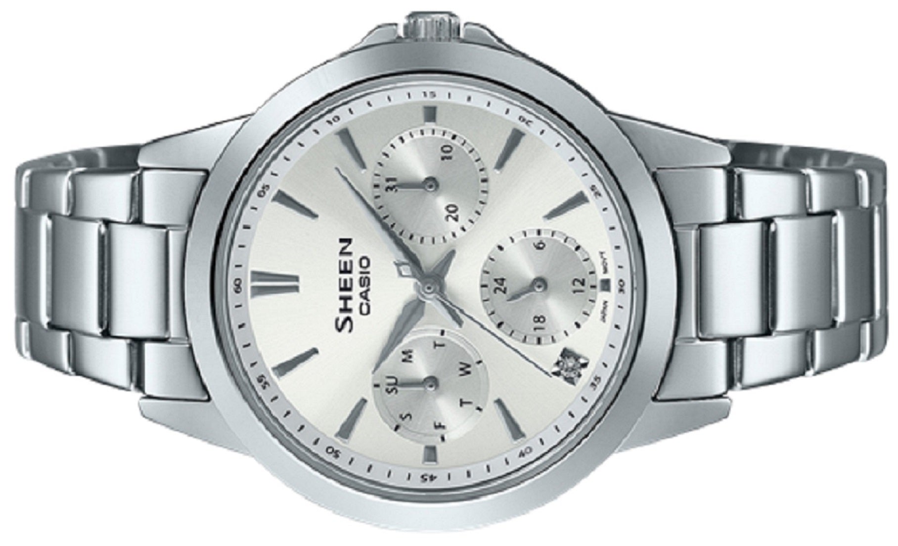 Casio Sheen SHE-3516D-7A Analog Stainless Steel Strap Watch For Women-Watch Portal Philippines