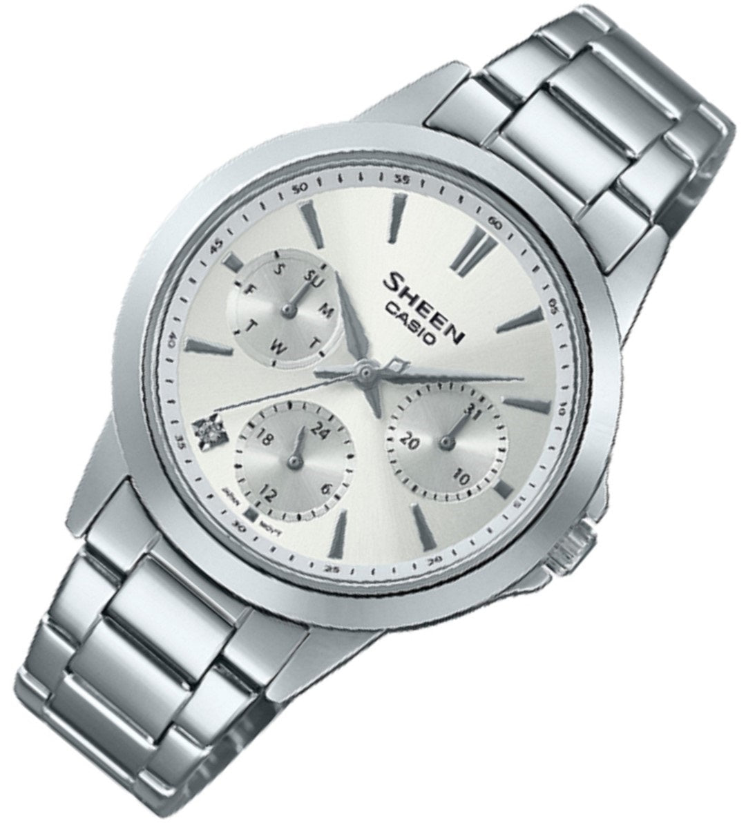 Casio Sheen SHE-3516D-7A Analog Stainless Steel Strap Watch For Women-Watch Portal Philippines
