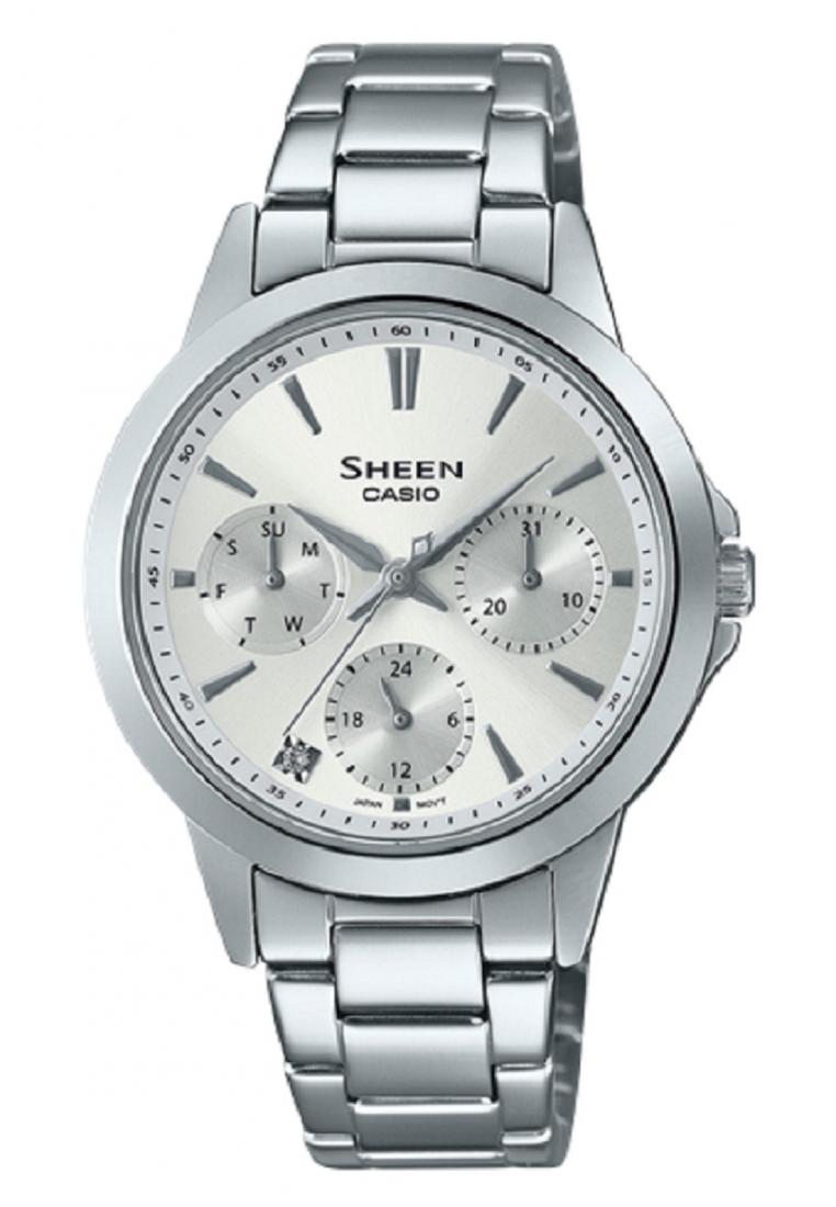 Casio Sheen SHE-3516D-7A Analog Stainless Steel Strap Watch For Women-Watch Portal Philippines
