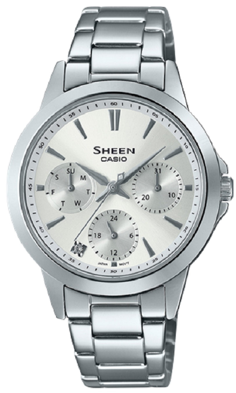 Casio Sheen SHE-3516D-7A Analog Stainless Steel Strap Watch For Women-Watch Portal Philippines