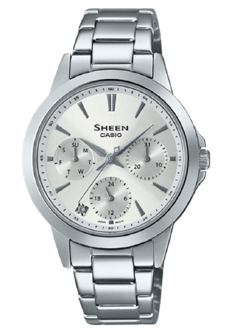 Casio Sheen SHE-3516D-7A Analog Stainless Steel Strap Watch For Women-Watch Portal Philippines
