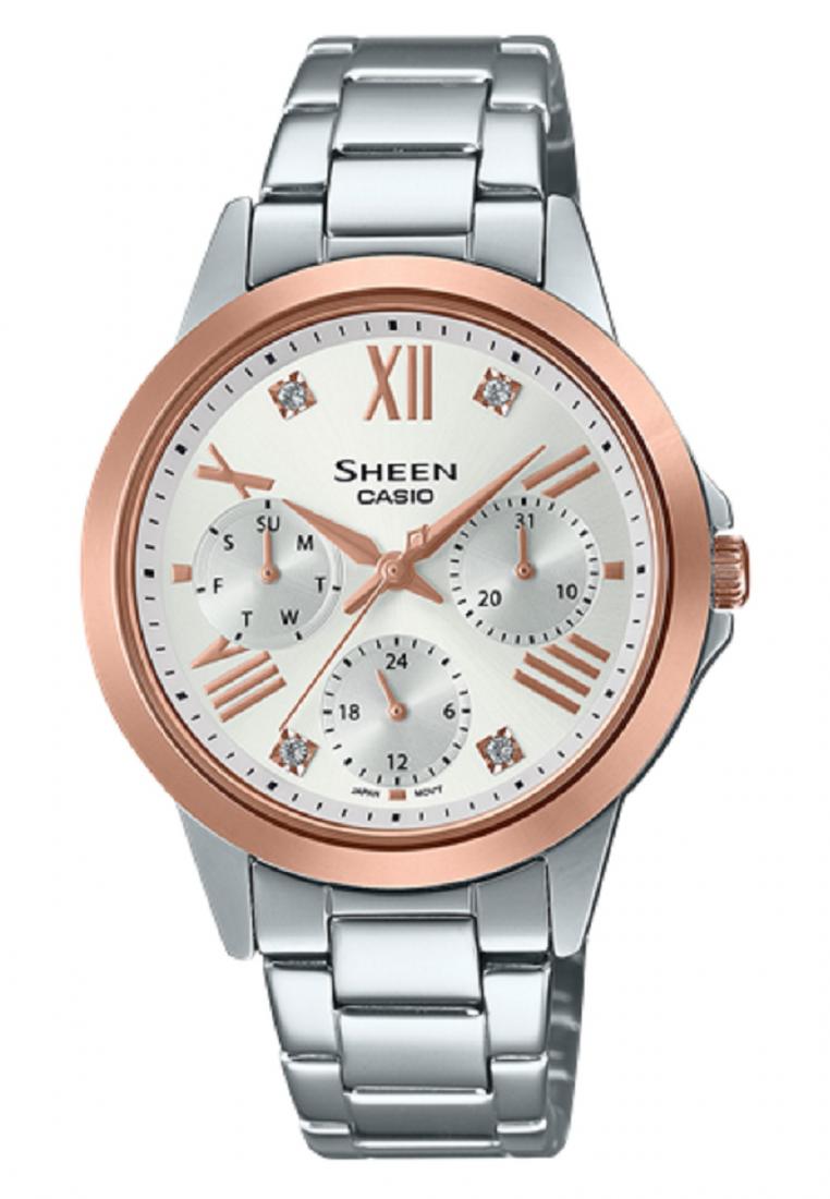 Casio Sheen SHE-3516SG-7A Analog Stainless Steel Strap Watch For Women-Watch Portal Philippines