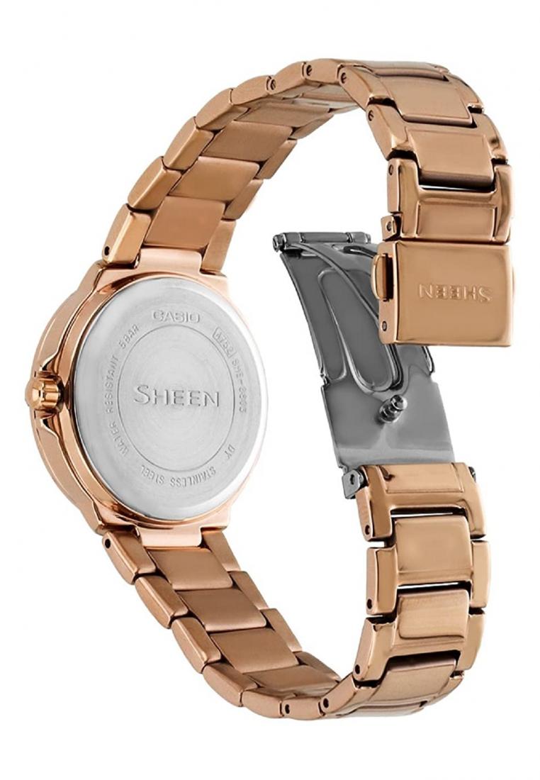 Casio Sheen SHE-3805PG-9A Analog Stainless Steel Strap Watch For Women-Watch Portal Philippines