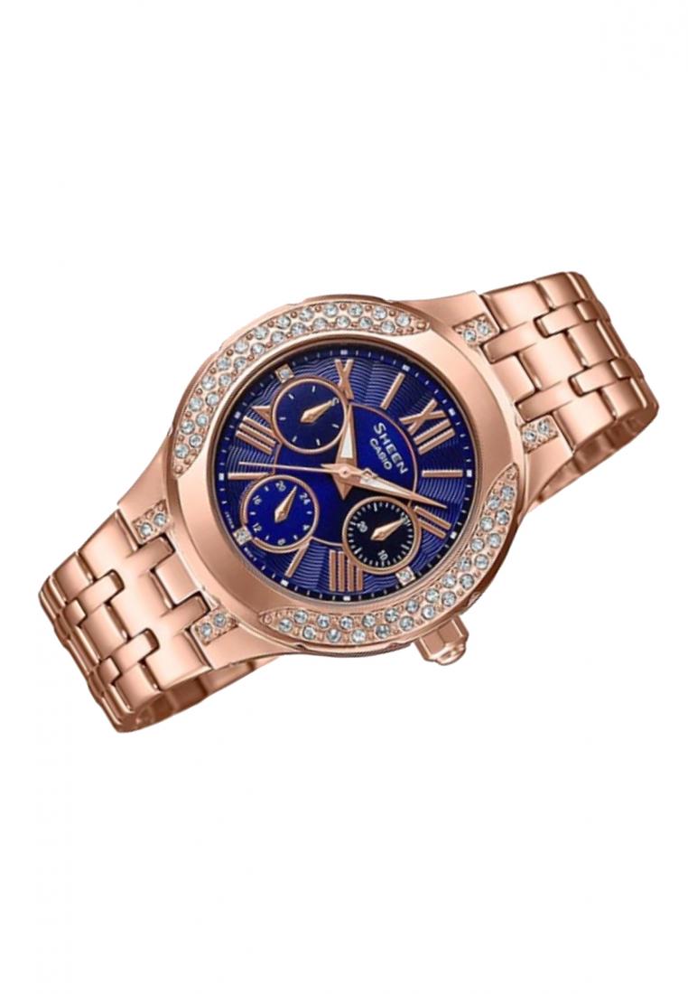 Casio Sheen SHE-3809PG-2A Analog Stainless Steel Strap Watch For Women-Watch Portal Philippines