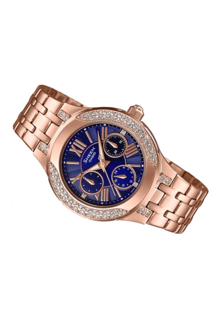 Casio Sheen SHE-3809PG-2A Analog Stainless Steel Strap Watch For Women-Watch Portal Philippines